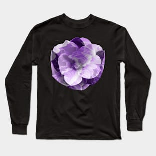 Abstract Purple Waves Flower Long Sleeve T-Shirt